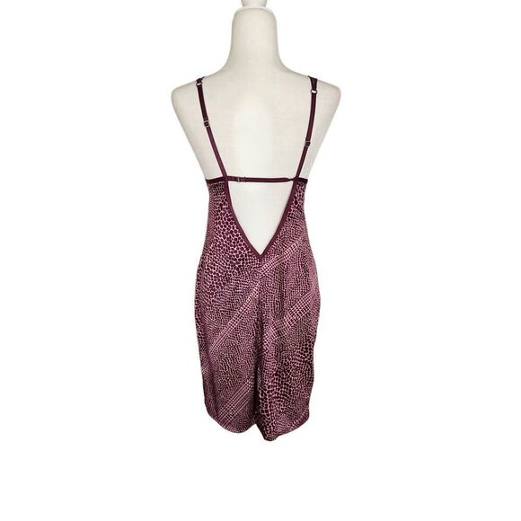 Y2K Victoria's Secret very sexy slip dress pink maroon print mesh large vintage - Picture 2 of 6